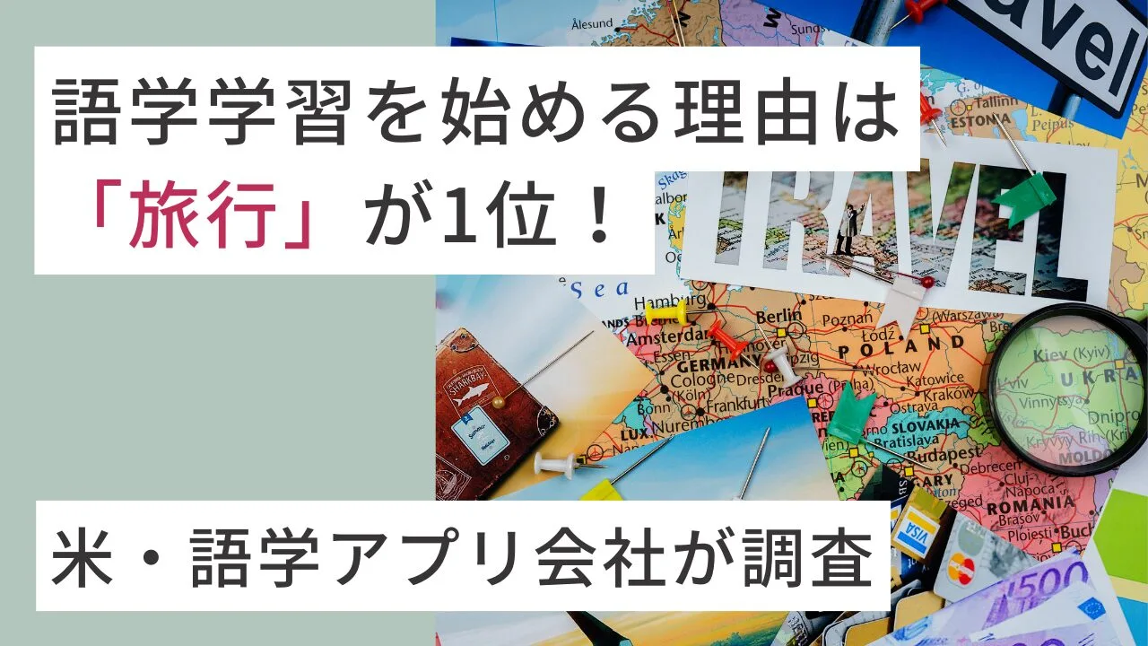 語学学習を始める理由は「旅行」が1位！ 米・語学アプリ会社が調査